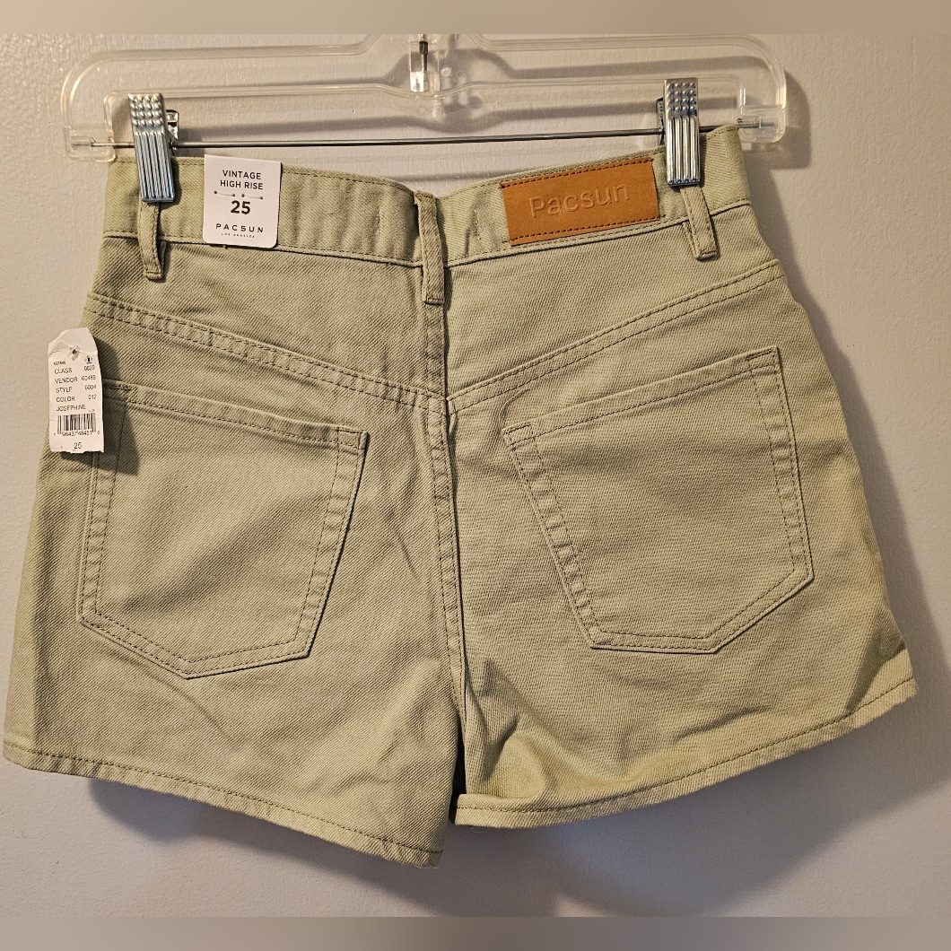 Pacsun Vintage High Rise Denim Jean Beige Shorts Women's Size 25 Nwt — image 4 of 8